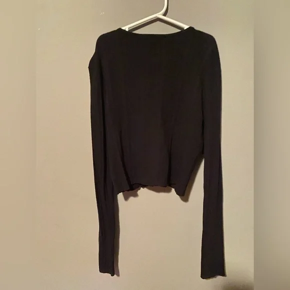 Garage Black Ribbed Button-Up Cardigan - Picture 3 of 5